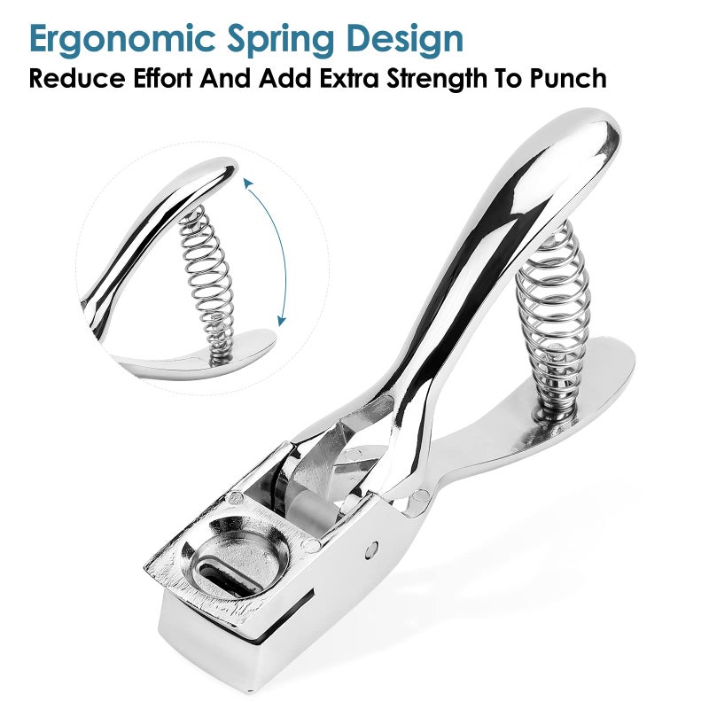 MROCO Hole Punch One Slot Badge Punch for ID Cards â€“ Handheld Metal Slot Puncher, 15mm x 3mm Hole, No Burrs, Spring-Loaded, Works on PVC, Paper & Cardstock - Image 5